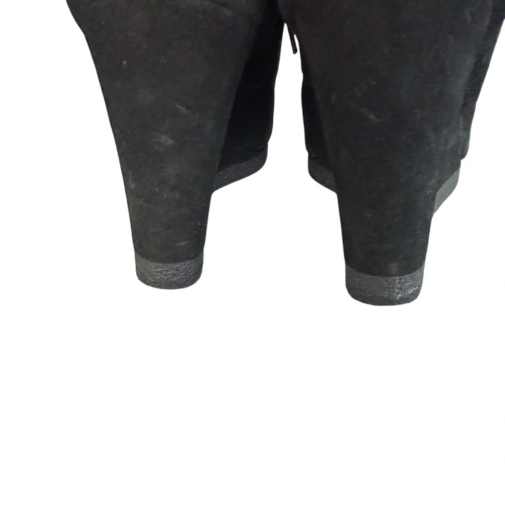 Nine West American Collection Next Win Black Suede Wedge Booties